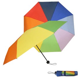 Dr. Neuser Women's Rainbow Mini Umbrella Pocket Umbrella Hand Opener 24 cm Rainbow, rainbow