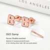 Letter Initial B Earrings Ear Studs Cute Pink Sterling Silver