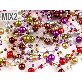 busduga Pearl Garland 12 Pieces of 1.3 m – Over 20 Colours to Choose From – for Weddings or Table Decorations (Mix 2)