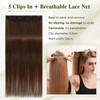 Elailite Real Hair Clip-In Extensions 1 Weft #4 Medium Brown