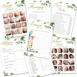 Olivia Samuel Baby Shower Games - 7 Games in 1 Mega Bundle from 10 Player Pack Botanicals Design