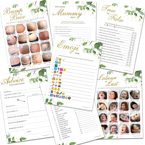 Olivia Samuel Baby Shower Games - 7 Games in 1