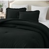 Chezmoi Collection Nora Black Comforter Set Oversized King Size 3-Piece