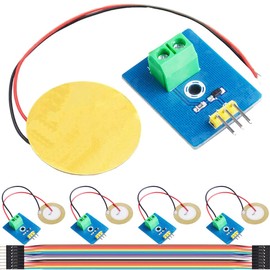 DAOKAI 5 Pcs Analog Piezo Ceramic Vibration Sensor Detect Vibration 3.3V / 5V Analog Signal Output Module with Cable for Arduino DIY Kit