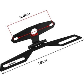 Universal Motorcycle License Plate Holder Adjustable License Plate Tail Light Holder Aluminum Alloy Folding License Plate Rear Light Bracket for Motorcycle ATV Dirt Bike