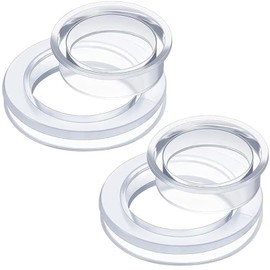 PurYupearl 2Pcs Clear Silicone Umbrella Hole Ring Plug and Cap Set for Glass Outdoors Patio Table Deck Yard 2 Inch Patio Table Umbrella Hole Ring and Cap Set Clear Patio Table Umbrellas and Shade