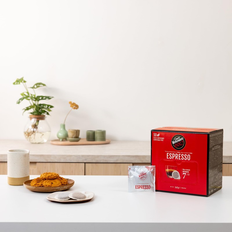 Caffè Vergnano 1882-50 Cialde Espresso Compostabili per Macchina Cialde Ese