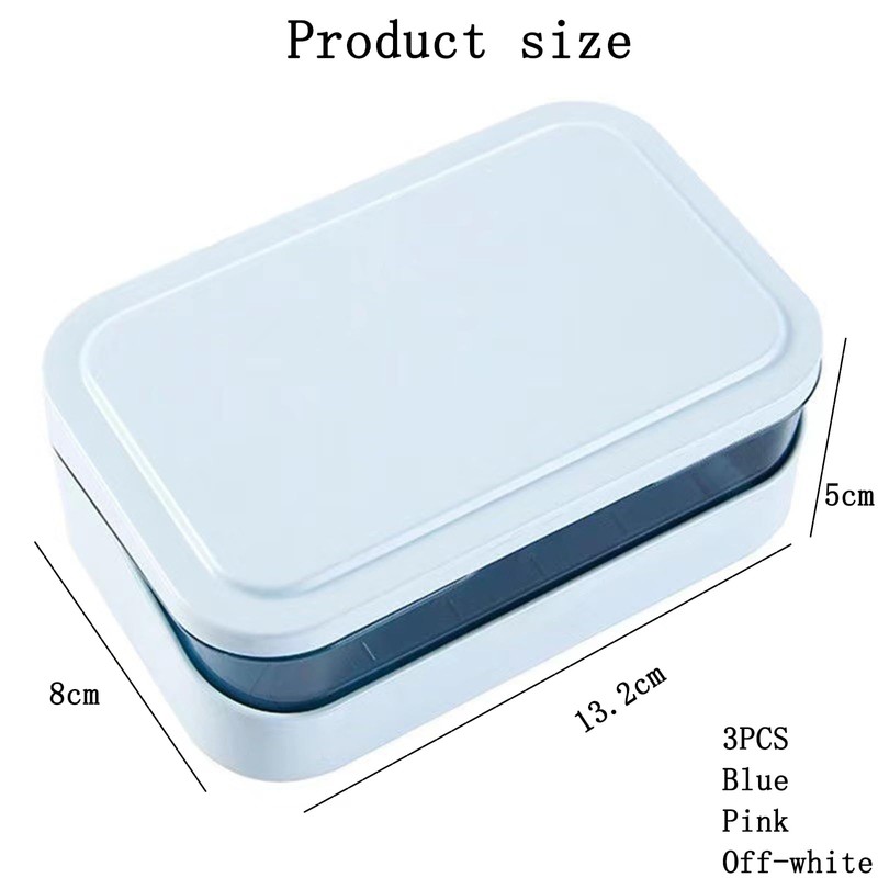 3 PCS Soap Dish With Lid Soap Box with Removable