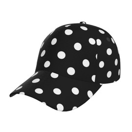 Red Polka Dots Baseball Hat Packable Adjustable Summer Travel Beach Sun Snapback Cap for Women and Men