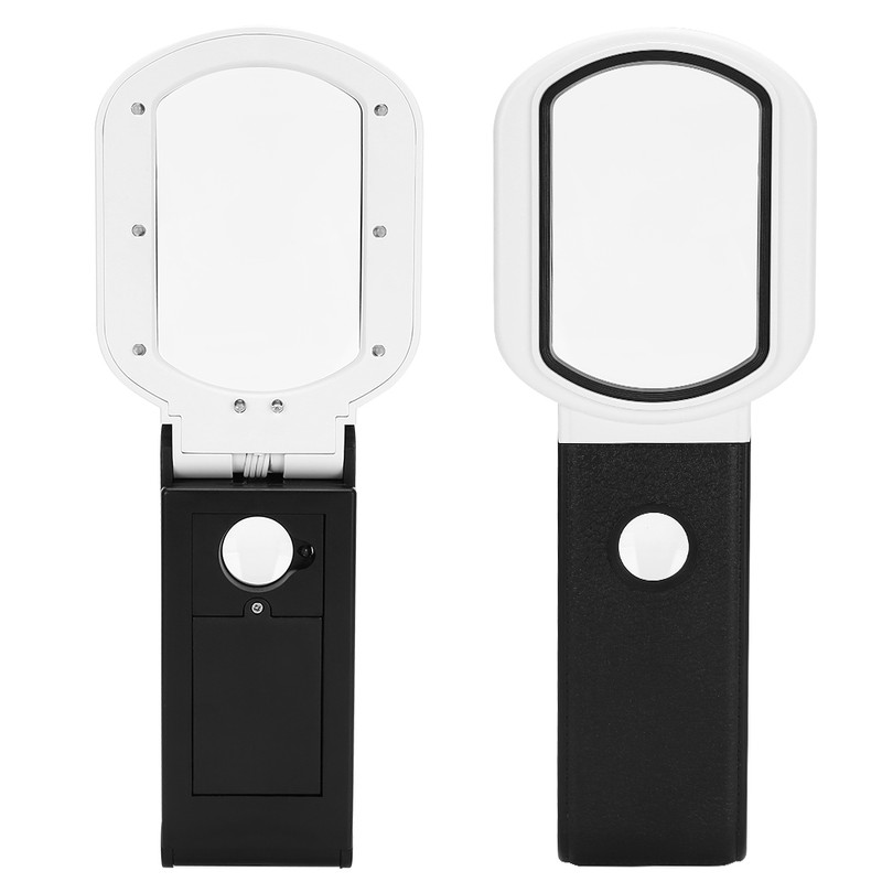 Handheld Magnifying 10X 25X Dual Glass Folding Magnifier Square W/