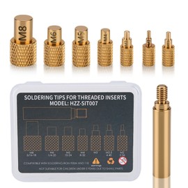 Heat-Set Insert Tips Compatible with Weller SP40NKUS / Hakko FX-888D / 900M / T18 for Threaded Inserts M2 / M2.5 / M3 / M4 / M5 / M6(1/4) / M8, Connection to 3D Printers Components