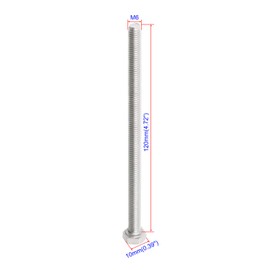 Aopin M6 x 120mm Hex Head Bolts Screws Grade 5.8 Stainless Steel, Fasteners Fully Machine Threaded SUS304 4 Pcs