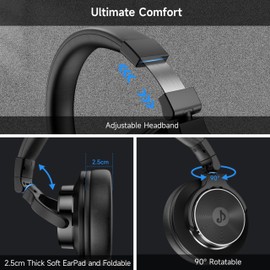 syndesmos Wired Over Ear Headphones DJ & Monitoring Headphones with 50mm Neodymium Drivers and 1/4 to 3.5mm Jack Headphone for DJ Studio Podcast AMP Recording Monitoring Guitar Electric Drum