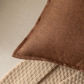 YAERTUN Pack of 2 Decorative Linen Soild Cushion Covers Farmhouse Neutral Throw Pillow Cases for Chair Couch Sofa Bedroom Living Room Home Decor 12 x 20 Inch 30x50 cm Coffee