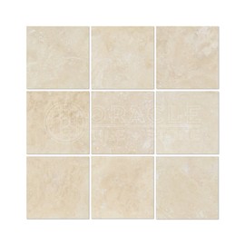Ivory (Light) Travertine 4 X 4 Field Tile, Filled & Honed