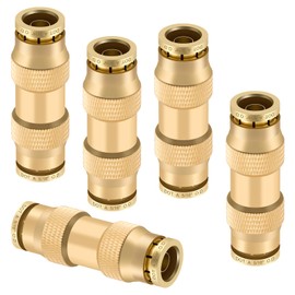 Boeray 5/16" Quick Push to Connect Fittings Brass Union Straight Joint DOT Approved 5pcs