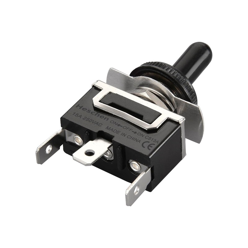 Heschen Metal Toggle Switch C513A, SPDT, Maintained (Latching), ON/OFF/ON 3
