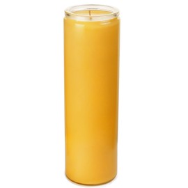 TELOSMA 7-Day Pure Beeswax Yartzeit Candle - Yellow Unscented Prayer Candle
