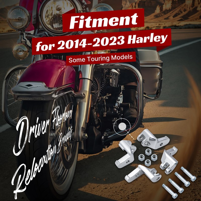 TIGERSGATE Driver Floorboard Relocation Brackets Compatible with 2014-2023 Harley Some