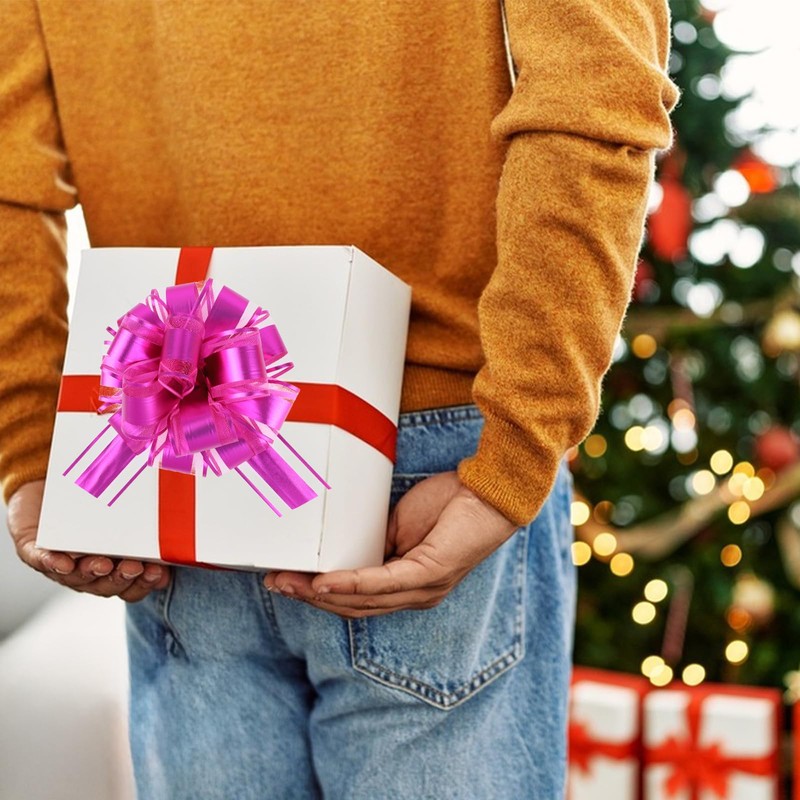 6 Pieces Big Pull Bow Gift Wrapping,6 inches, Pull Bow