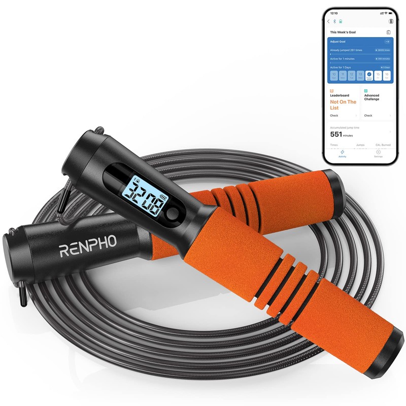 RENPHO Jump Rope, Smart Jumping Rope Counter with APP, Fitness