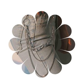 Yheakne Punk trouser chain, layered jeans chain, gold trouser chain, wallet chain, hip hop trouser chain, chain jewellery for men and women (gold), Alloy