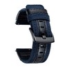 BINLUN Canvas & Leather Watch Band Replacement Fabric Watch Strap