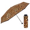 PERLETTI Pocket Umbrella Compact for Women - Mini Umbrella Super Small Foldable Girls with Manual Opening - Women's Umbrella with Case - Diameter 90 cm, Leopard Print Clear