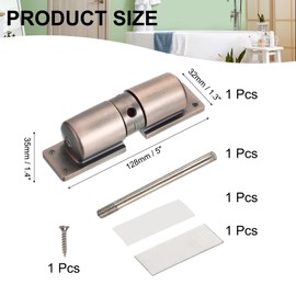 MECCANIXITY Automatic Spring Door Closer Adjustable 40 lbs Self-Closing Door Hinge Safety Easy to Install Tension Door Closers for Home Use (Red Bronze)