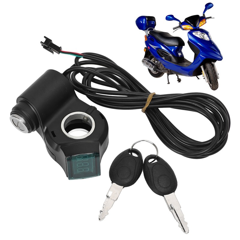 Electric Bike Throttle Grip Kit Speed Handlebars with Blue Font