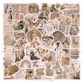 Eoaod 200PCS Vintage Stickers, Aesthetic Stickers, Scrapbook Stickers for Water Bottle, Notebook Junk Journaling Stickers, Waterproof Vinyl Stickers for Kids Teenagers Adults (Vintage-200pcs)