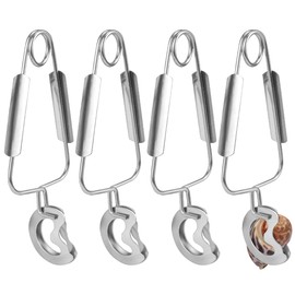 DOERDO 4PCS Stainless Steel Escargot Snail Tongs Kitchen Baking Tongs Food Tongs Cooking Tools for Cooking Restaurant Serving, 6Inch