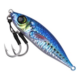 Slow Pitch Jigs Saltwater Fishing Lure Speed Jigging Slow Pitch Jigs with Assist Hooks Butterfly Jigs 3D Print Offshore Deep Sea Fishing Pitching Bait for Tuna Kingfish Bluefin