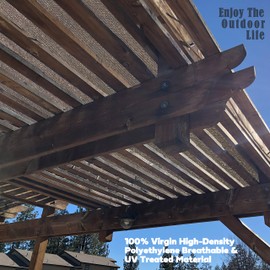 Alion Home Outdoor Pergola Sun Shade Cover Cloth Patio Canopy HDPE Permeable with Grommets (8' x 12', Brown)