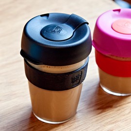 KeepCup Original, Lightweight and Clear Plastic Reusable Coffee Cup with Splashproof Sipper Lid - 8oz/227ml - Black