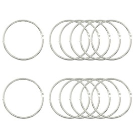 Moicstiy 12 Pack 2-1/2 Inch Loose Leaf Binder Rings, Nickel Plated Steel Book Binder Rings, Keychain Key Rings for School, Home, or Office (Silver)