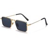 Fayoh Naomi Rectangular Sunglasses Classic Retro Metal Frame Small Size