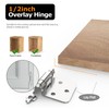 Chibery 10 Pack 1/2" Overlay Cabinet Hinges, Semi-Concealed Hinge, Cabinet