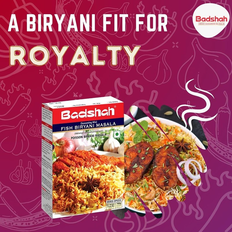 Badshah, Fish Biryani Masala, 100 Grams(gm)
