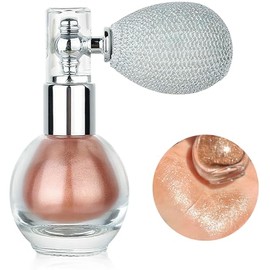 Brillo Corporal, Glitter para Cara, Diseño de Cabezal Rociador, Textura en Polvo Fino, una Aplicación Rápida y Uniforme, Ideal para el Uso Diario, el Uso en Fiestas, el Uso en Citas (Bronce)