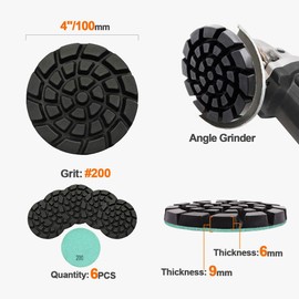 Diamond Concrete Polishing Pads - BRSCHNITT 6pcs 4 inch Grit#200 Resin Bond Renew Pads Beton Floor Renew Reparing Disk