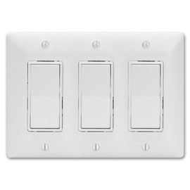 TayMac 5550W Paintable Masque Wall Plate Cover, White, 3-Gang