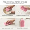 Dual Sided Kitchen Sponges and Scrubbers 10-Pack, Microfiber Non-Scratch Scouring