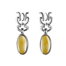 Franki Baker Natural Citrine Gemstone & 925 Sterling Silver Drop Earrings.