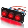 KEING 3 Gang Toggle Rocker Switch Panel Red LED Breaker
