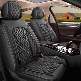 DISUTOGO Seat Covers Full Set Fit for Nissan Maxima 2011-2024 2025 Faux Leather Car Seat Covers Compatible Airbag Automotive Waterproof Seat Cushions Protector (5 Seats, Black)