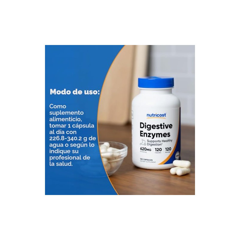 Nutricost Enzimas Digestivas 620 mg 120 cápsulas