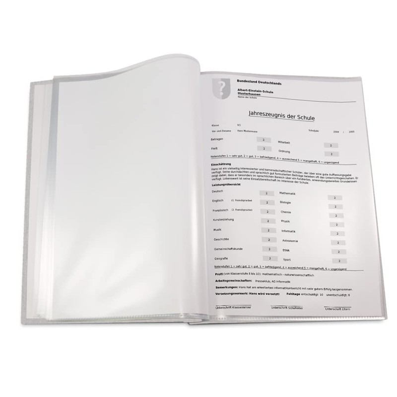 Handmade Grey Linen Look Certificate Folder with Your Own Name