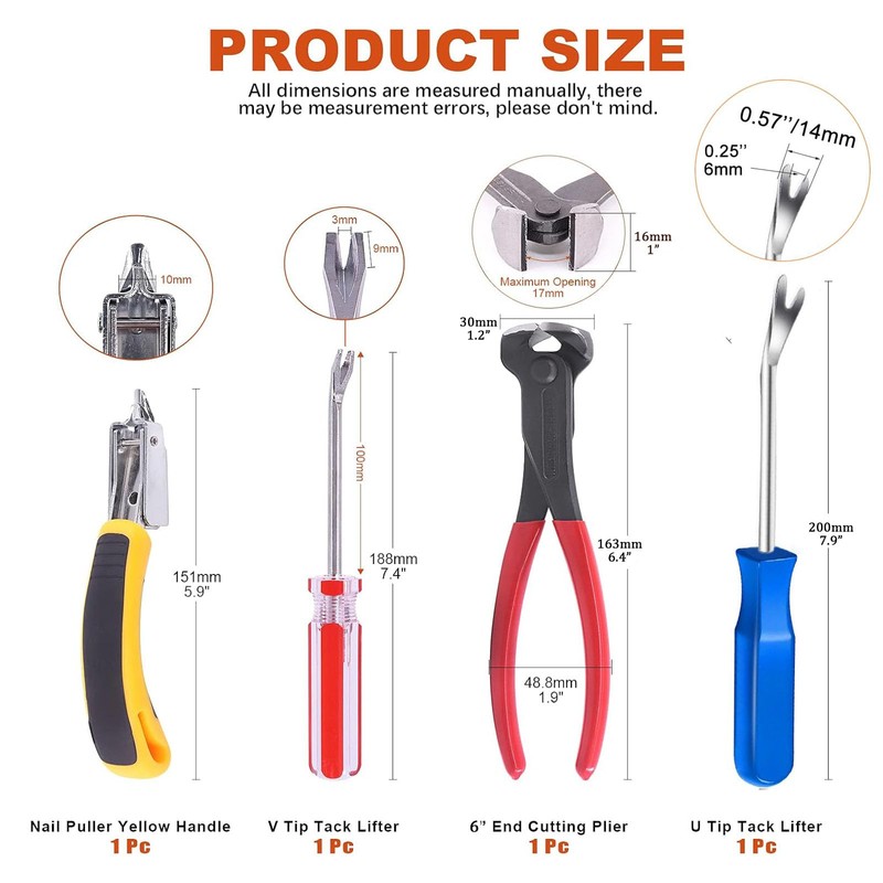 Construction and Upholstery Staple Remover Tack Puller Nail Remover Tool