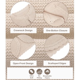 Lilax Girls' Long Sleeve Cardigan Knit Button Closure Bolero Shrug (Beige, 3-4T)